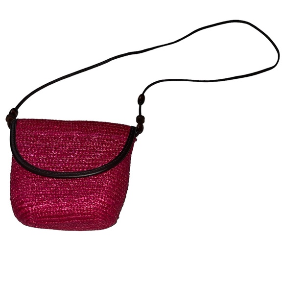 Pink Straw Crossbody Bag - Picture 3 of 4